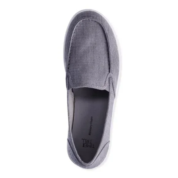 Women's Slip-On Surf Moc Sneakers - Memory Foam Insole, Size 9, Gray - Picture 4 of 5